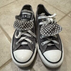 Converse Gray and White Star Pattern Sneakers